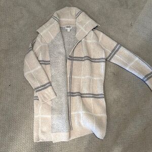 Barefoot Dreams Cream and Gray Cozy Cardigan
